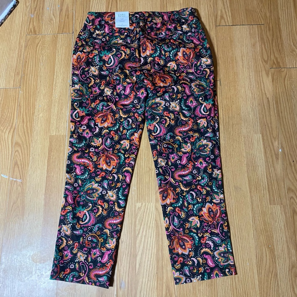 🏷️🏷️NWT Croft & borrow paisley woven the effortless stretch pant ladies reg 16 - Picture 2 of 9